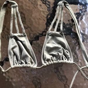 San Lorenzo braided 3 strap bikini top